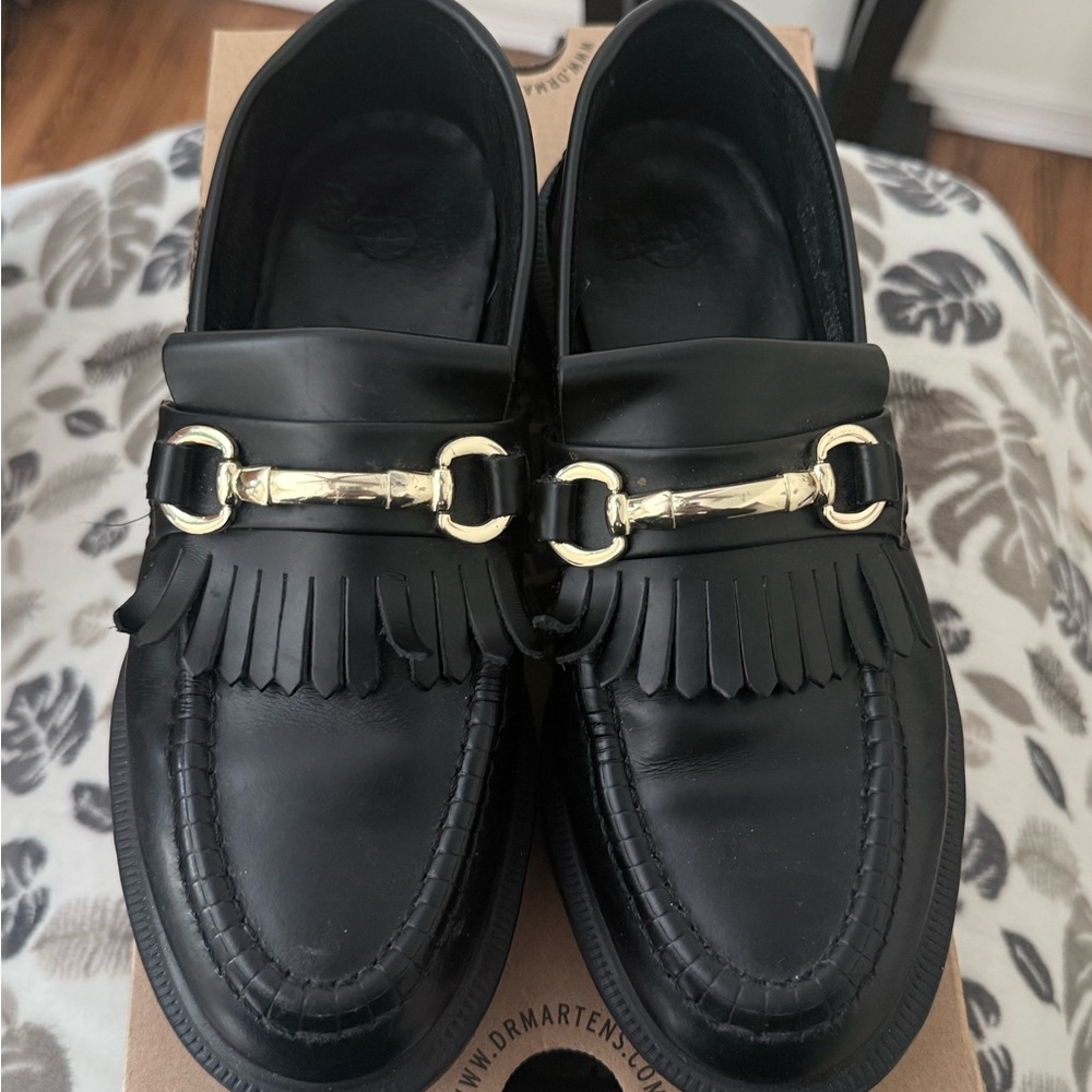 Birkenstock Black Loafers with Gold Accent